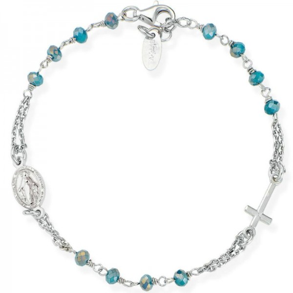 Bild des Amen Rosenkranz Armband aus Silber mit Kristallen BROBP3