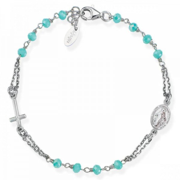 Bild des Amen Rosenkranz Armband aus Silber mit Kristallen BROBT3