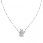 Image of the Amen Silver Angel Necklace with zircons for women CLABBZ