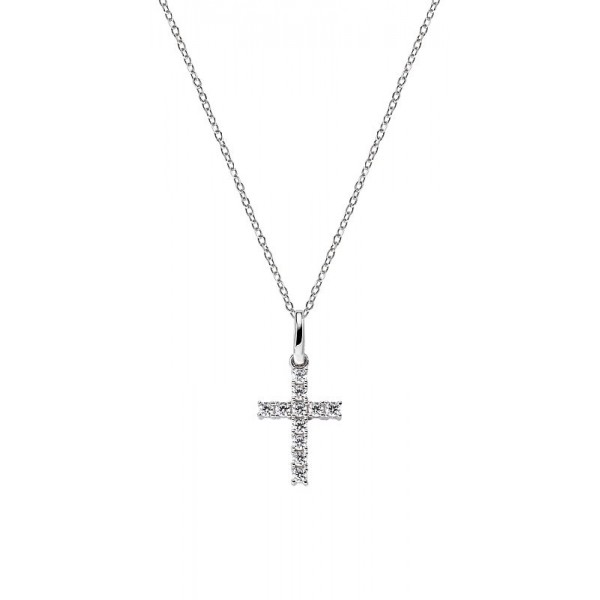 Amen Kreuzkette in Silber mit Zirkonia für Damen CRBB03 kaufen