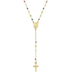 Bild der Amen Rosenkranz Kette aus Silber mit Kristallen für Damen CRO10GARVE4