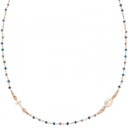 Bild der Amen Rosenkranz Kette aus Silber mit Kristallen für Damen CRO10RBLTO3