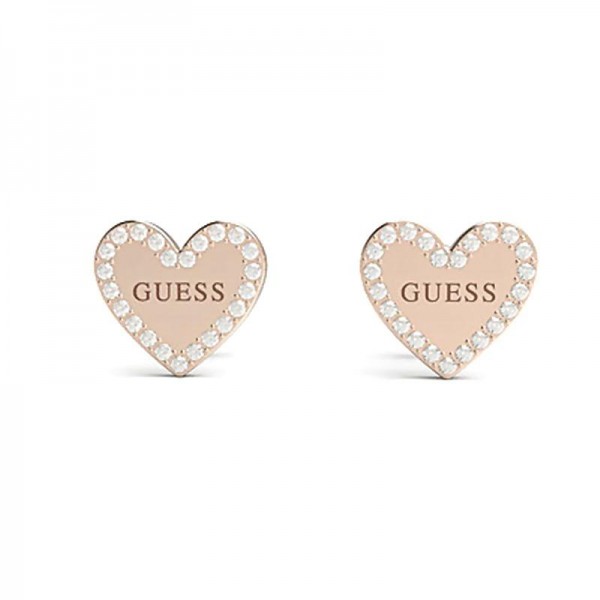 Купить Guess Женские Серьги Heart To Heart JUBE01082JWRGT/U Сердце