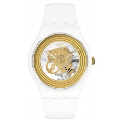 Swatch Unisexuhr New Gent Golden Rings White SO29W107