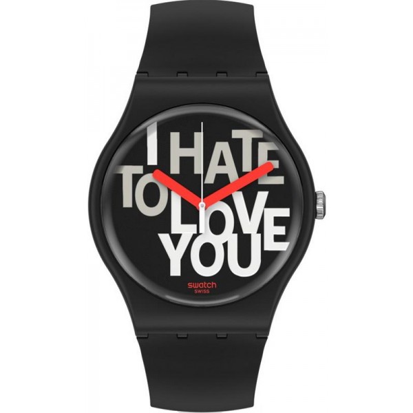 Buy Unisex Swatch Watch New Gent Hate 2 Love SUOB185