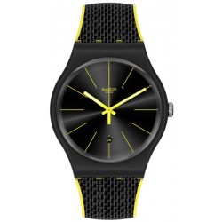 Unisex Swatch Watch New Gent Night Cord SUOB406