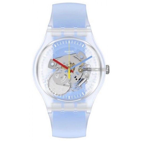 Buy Unisex Swatch Watch New Gent Clearly Blue Striped SUOK156