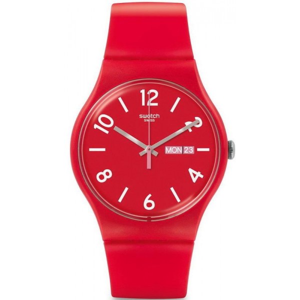 Acheter Montre Unisex Swatch New Gent Backup Red SUOR705
