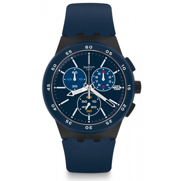 Kaufen Sie Swatch Herrenuhr Chrono Plastic Blue Steward SUSB417 Chronograph