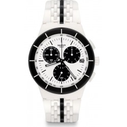 Swatch Unisexuhr Chrono Plastic Piste Noire SUSW407 Chronograph